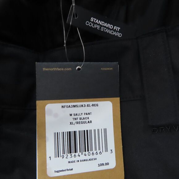 The North Face Ski Snowboard Sally Pant Womens XL Black Dry Vent Regular Fit NEW - Picture 8 of 15